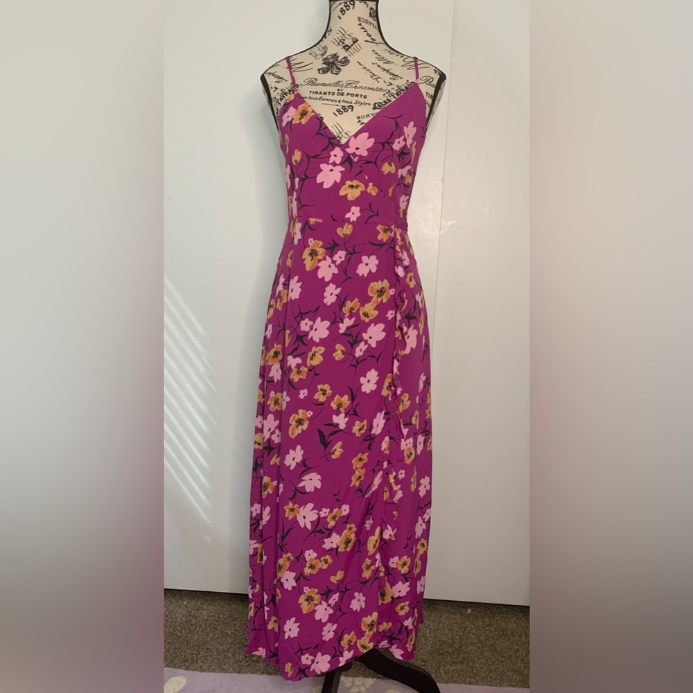 Nikki Wrap Dress FLYNN SKYE Color: Berry Kiss Size: S